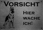 Deutscher Schäferhund | Edelstahl Warnschild